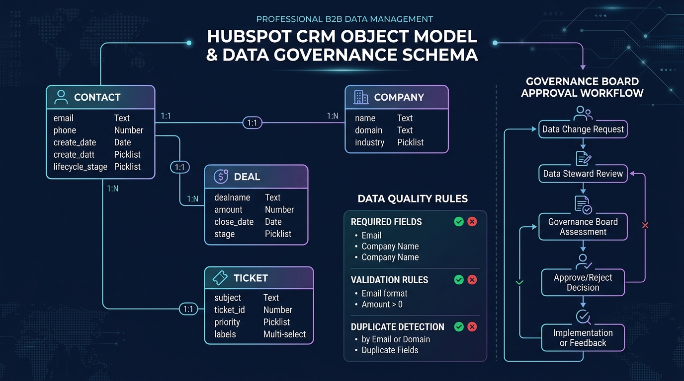 HubSpot Data Hub: Operations Hub Features and Data Quality Tools executive infographic diagram