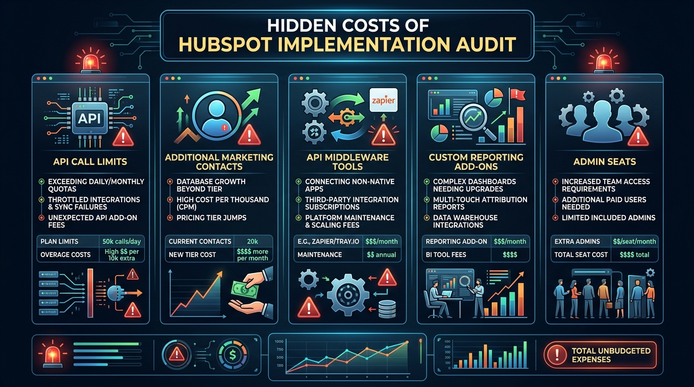 Hidden Costs of HubSpot: What Most Agencies Do Not Tell You executive infographic diagram