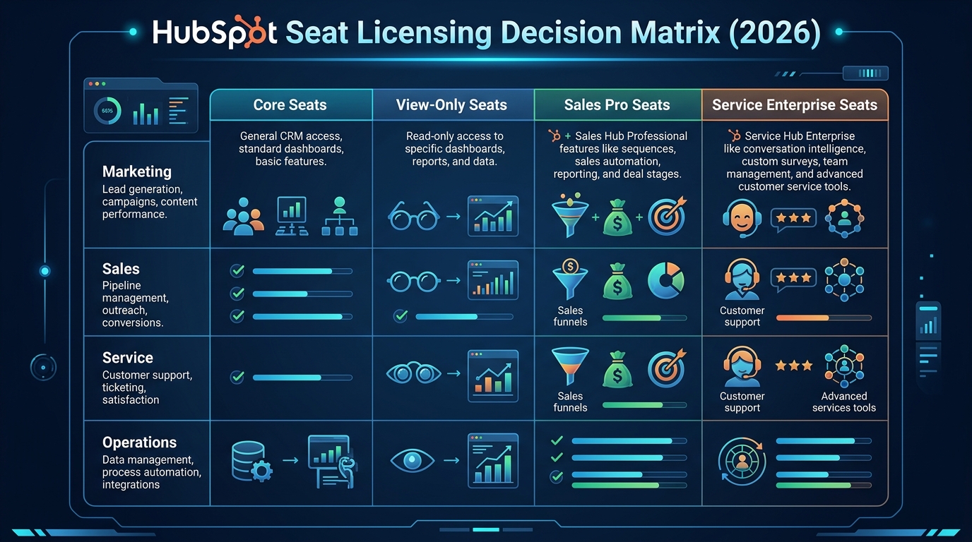 How Many HubSpot Seats Do You Actually Need? A Practical Guide executive infographic diagram