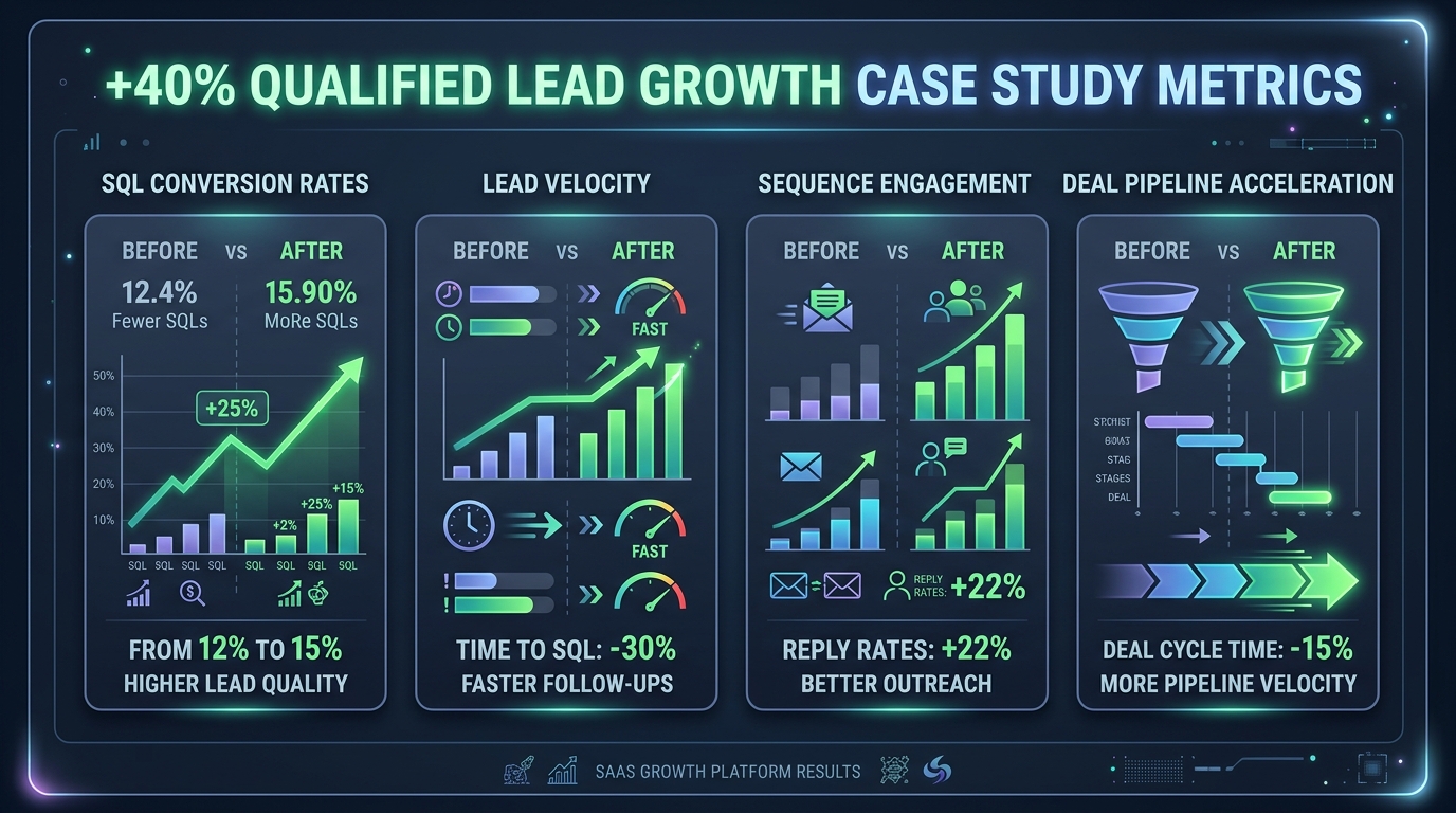 Case Study: How a B2B Company Achieved 40% More Qualified Leads with HubSpot executive infographic diagram